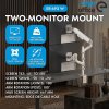 Ergo Office Mount/Hanger for 2 Monitors, Gas Spring, 17"-32", 1-10 kg, Matte White, ER-692 W