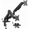 Gembird Adjustable desk 2-display mounting arm with USB ports, 17-32"