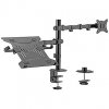 Gembird Adjustable desk mount with monitor arm and notebook tray, 17-32"