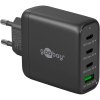 Goobay USB-C multiport quick charger, PD, GaN, 68 watts (black, 3x USB-C, 1x USB-A, Power Delivery, QuickCharge)