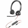Hewlett Packard HP Poly Blackwire 3325 Stereo USB-C Headset +3.5mm Plug +USB-C/A Adapter