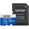 Lexar Memory card microSD card 512GB C10 A2 U3 V30 170MB/s Blue Plus