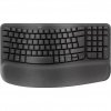 Logitech WAVE KEYS, schwarz - Kabellose ergonomische Tastatur mit gepolsterter Handballenauflage
