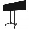 Neomounts Floor stand | ADM-875BL2 Dual screen adapter | Adjustable Height | 42-65 " | Maximum weight (capacity) 40 kg | Black