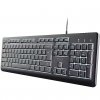 Trust Primo Illuminated Keyboard, Kabelgebunden, USB-A/-C Beleuchtete Tastatur für bequemes und komfortables Tippen bei Tag und Nacht