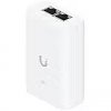 Ubiquiti U-POE+ adapter 30W, powers UniFi PoE+ devices, reduce dependency on PoE switch power, Contains RJ45 data input, AC cable with earth ground, and PoE+ output
