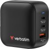 Verbatim Mini GaN Netzladegerät 70W 3 Anschlüsse US/EU/UK ADP