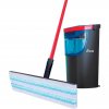 Vileda H2PrO flat mop set, floor mop black/red, with two-tank system