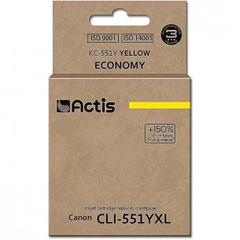 Actis KC-551Y ink (replacement for Canon CLI-551Y; Standard; 12 ml; yellow (with chip)