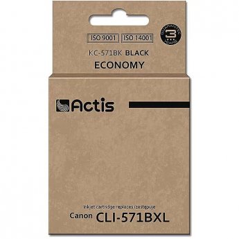 Actis KC-571Bk ink (replacement for Canon CLI-571Y; Standard; 12 ml; black)