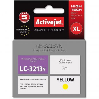 ActiveJet AB-3213YN Ink cartridge (replacement for Brother LC3213Y; Supreme; 7 ml; yellow)