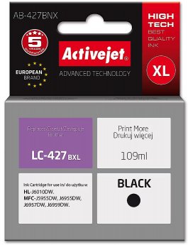ActiveJet AB-427BNX Brother printer ink cartridge, replacement for Brother LC-427BXL; Supreme; 109 ml; black