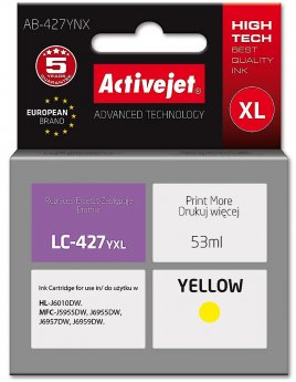 ActiveJet AB-427YNX Brother printer ink cartridge, replacement for Brother LC-427YXL; Supreme; 53 ml; yellow