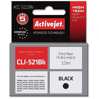 ActiveJet ACC-521BN Ink cartridge (replacement for Canon CLI-521Bk; Supreme; 10 ml; black)
