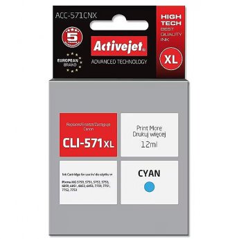 ActiveJet ACC-571CNX Ink cartridge (replacement for Canon CLI-571XLC; Supreme; 12 ml; cyan)