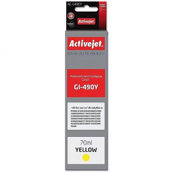 ActiveJet AC-G490Y (zamiennik Canon GI-490Y; Supreme; 70 ml; żółty)