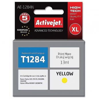 ActiveJet AE-1284N Ink cartridge (replacement for Epson T1284; Supreme; 13 ml; yellow)