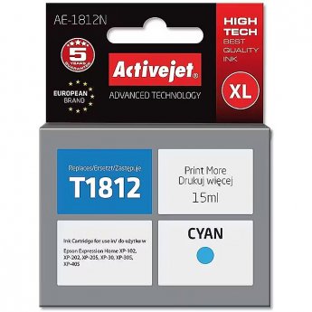 ActiveJet AE-1812N ink (replacement for Epson 18XL T1812; Supreme; 15 ml; cyan)