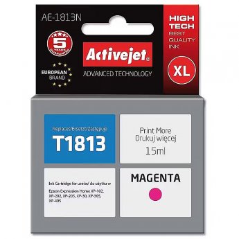 ActiveJet AE-1813N Ink cartridge (replacement for Epson 18XL T1813; Supreme; 15 ml; magenta)