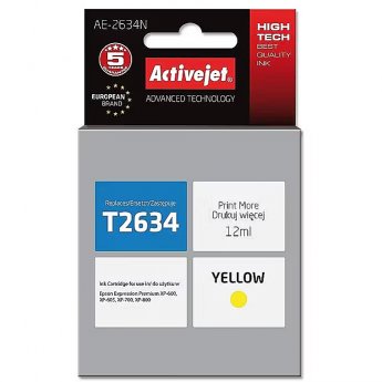 ActiveJet AE-2634N Ink cartridge (replacement for Epson 26 T2634; Supreme; 12 ml; yellow)
