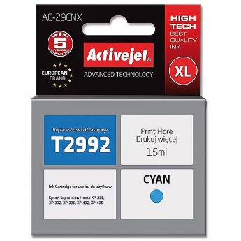 ActiveJet AE-29CNX Ink (Replacement for Epson 29XL T2992; Supreme; 15 ml; cyan)
