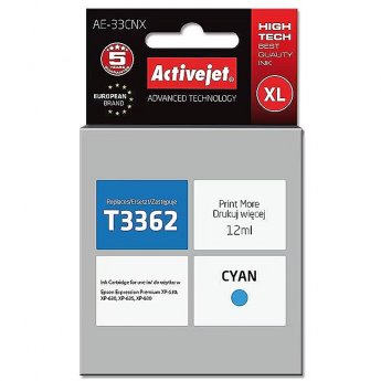 ActiveJet AE-33CNX Ink cartridge (replacement for Epson 33XL T3362; Supreme; 12 ml; cyan)