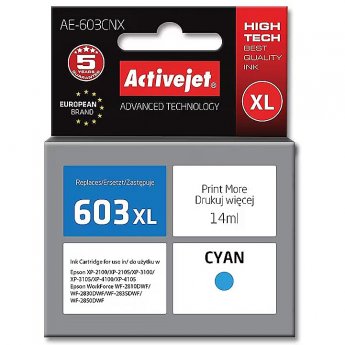 ActiveJet AE-603CNX ink (replacement for Epson 603XL T03A24; Supreme; 14 ml; cyan)