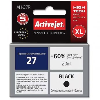 ActiveJet AH-27R Ink cartridge (replacement for HP 27 C8727A; Premium; 20 ml; black)