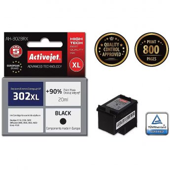 ActiveJet AH-302BRX (zamiennik HP 302XL F6U68AE; Premium; 20 ml; czarny)