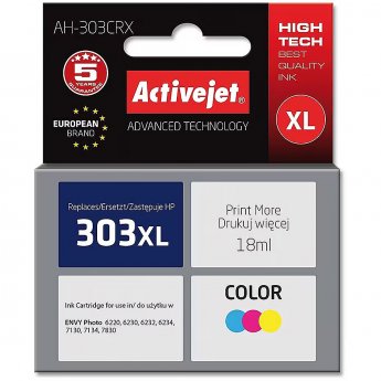 ActiveJet AH-303CRX ink for HP printer, HP 303XL T6N03AE replacement; Premium; 18 ml; color