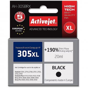 ActiveJet AH-305BRX (zamiennik HP 305 XL 3YM62AE; Premium; 20 ml; black)