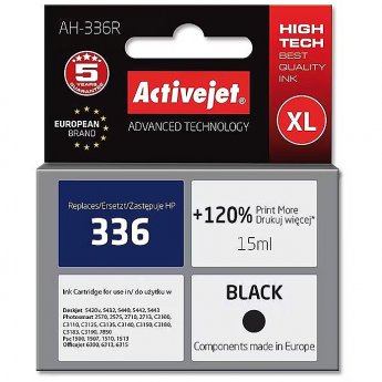 ActiveJet AH-336R Ink cartridge (replacement for HP 336 C9362EE; Premium; 15 ml; black)