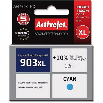 ActiveJet AH-903CRX ink (replacement for HP 903XL T6M03AE; Premium; 12 ml; cyan)
