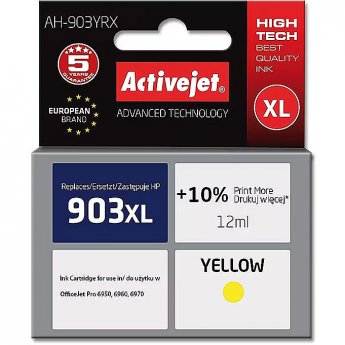 ActiveJet AH-903YRX ink (replacement for HP 903XL T6M11AE; Premium; 12 ml; yellow)