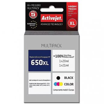 ActiveJet AH-M650RX Ink cartridge (replacement for HP 650 CZ101AE/CZ102AE; Premium; 1 x 20 ml, 1 x 21 ml; 1110 pages, black, colour)