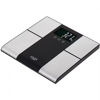 Adler Bathroom scale with analyzer AD 8165	 Maximum weight (capacity) 225 kg, Accuracy 100 g, Body Mass Index (BMI) measuring, Stainless steel/Black
