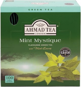 Ahmad zaļā tēja "Mint Mystique", 100 tējas maisiņi folijas aploksnēs