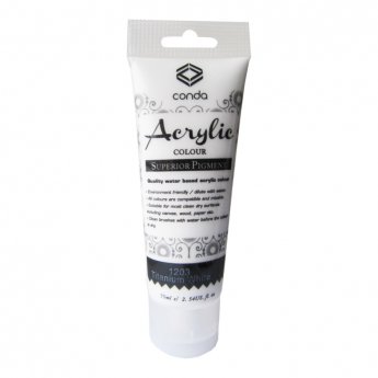 Akrila krāsa, 75ml, 1203 balta (Titanium White)