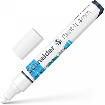 Akrila marķieris SCHNEIDER Paint-it 320, 4mm, balts