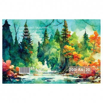 Akvareļa papīrs, A4, 200g 20lpp