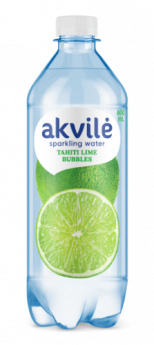 Aromatizēts dzeramais ūdens AKVILE ar laima aromātu, gāzēts, 0,6l (DEP)