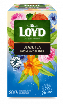 Aromatizēts melnās un zaļās tējas maisījums LOYD Moonlight Garden 20x1,75 g