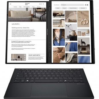 Asus | Zenbook Duo UX8406CA-QL287W | Inkwell Gray | 14 " | OLED | Touchscreen | FHD | 1920 x 1200 pixels | Intel Core Ultra 7 | 255H | 16 GB | LPDDR5X | Solid-state drive capacity 1000 GB | Intel Arc Graphics | Windows 11 Home | 802.11be | Bluetooth versi