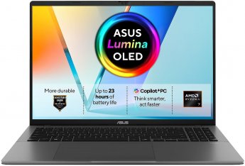 Asus Vivobook S16 M3607GA-SH011W Ryzen AI 7 445 16.0"FHD OLED 60Hz 300nits 16GB DDR5 SSD512 Radeon 840M Cam1080p+IR 70WHrs Win11 Aluminum Matte Gray
