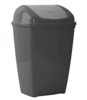 Atkritumu tvertne NORD CLEAN, ar šūpojošu vāku, 25 L, pelēka