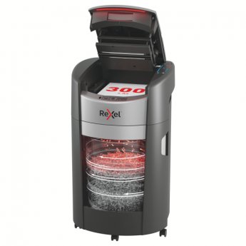 Automātisks dokumentu smalcinātājs Rexel ShredMax AutoFeed+ 300 P5, 25L, melns