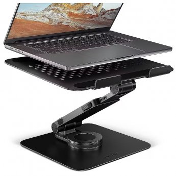 Axagon STND-LRB Laptop-Ständer, 360° drehbar, Doppelgelenk, verlängerbar  - schwarz