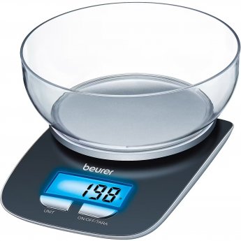 Beurer kitchen scale KS 25 (black, with weighing bowl)