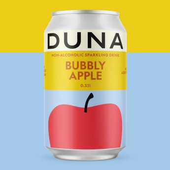 Bezalkoholisks dzirkstošs dzēriens DUNA Bubbly Apple, bundžā, 0.33l (DEP)