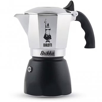 Bialetti Brikka, Black/Stainless steel - 4 cups